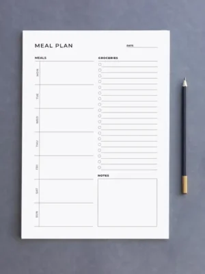 Meal Plan Template: Printable Weekly Meal Planner